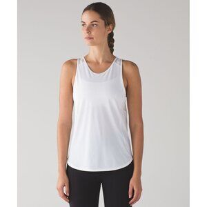 Lululemon Womens Sculpt Tank II Athletic Top White Mesh Racerback Workout Gym